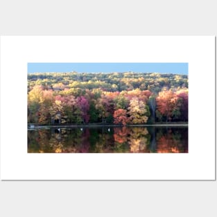 Lispe Autumn Lake with Swans Posters and Art